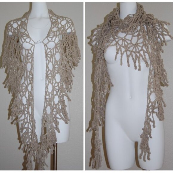 MaykozCO Accessories - NEW Handmade, 100% Natual Wool, Allure Wavy V Scarf, 8'L & 2'D